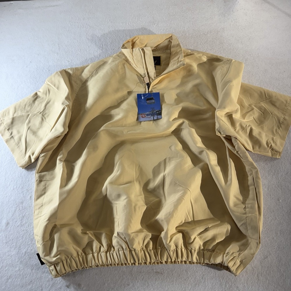 Baru Sport Mens 2XL Yellow Lightweight Jacket Windbreaker Zip Pullover